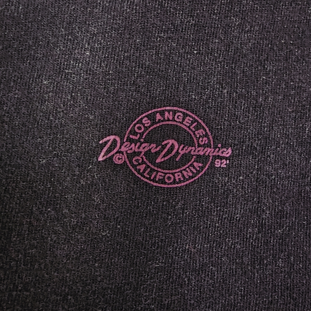 Vintage '92 Black Graphic Tee XL with Pink Diver & Mermaid Single Stitch - Picture 4 of 14